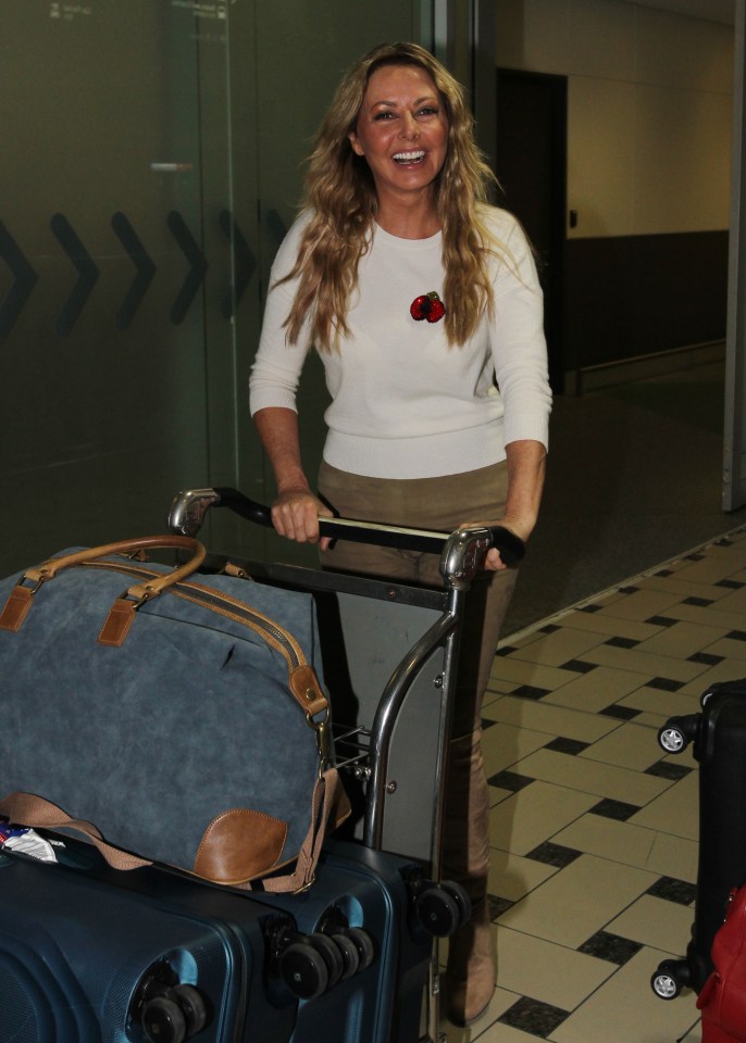 Carol touching down in Australia before her stint in the jungle