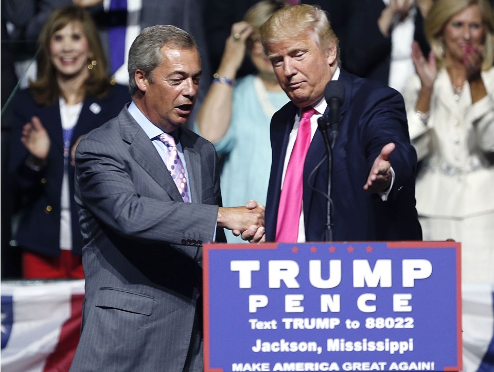 But Mr Farage says he is not going to take a job in Mr Trump's administration 