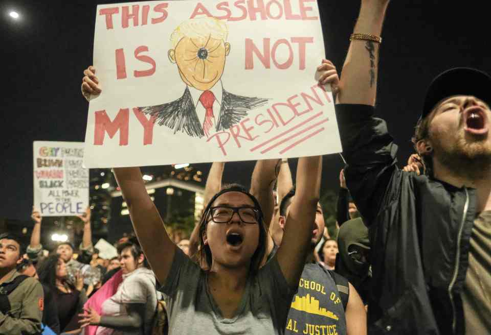 Demonstrators in Los Angeles