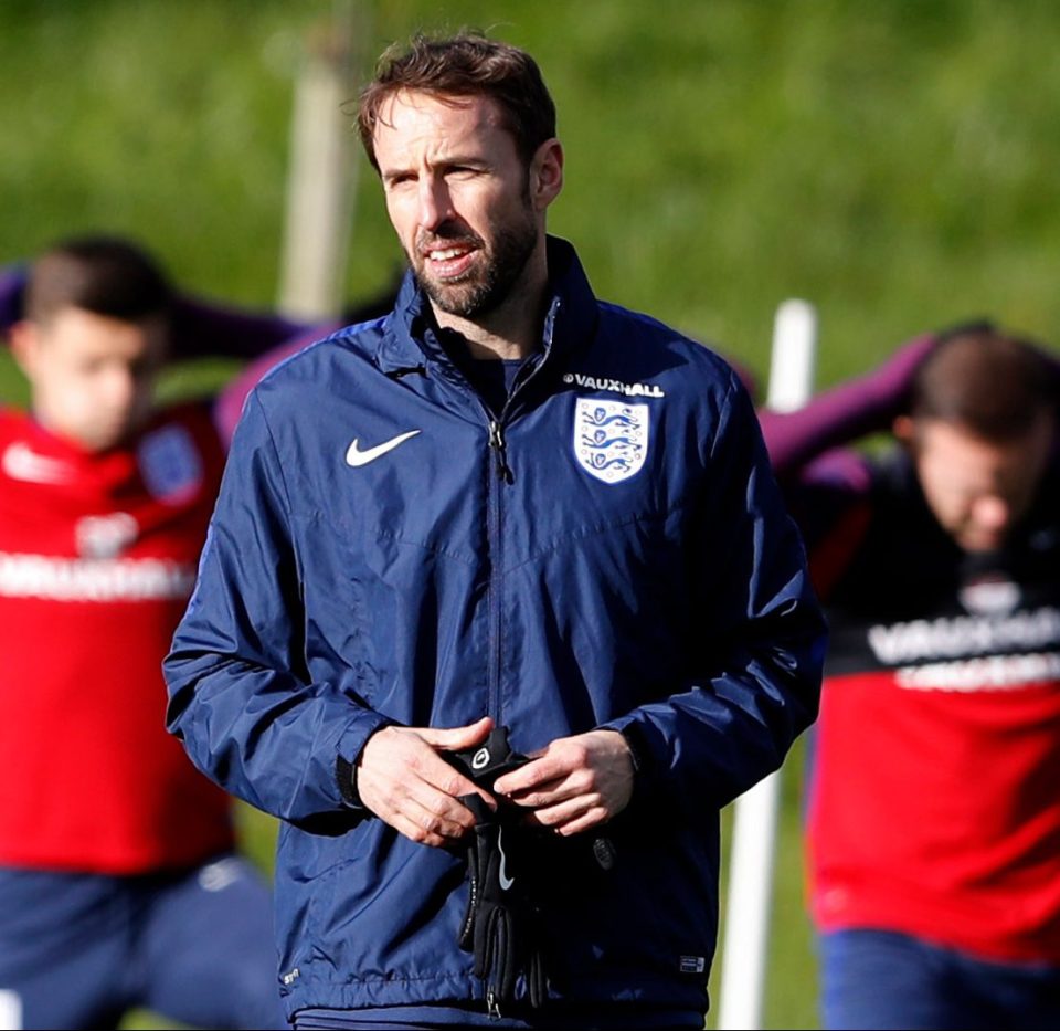 Gareth Southgate during training