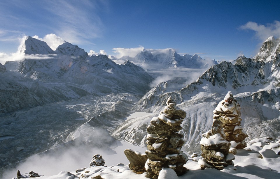 A view from Gokyo Ri in the Khumbu region of the Nepalese Himalayas at altitude of around 5000 metres – one of the Planet Earth 2 mountains team’s filming locations