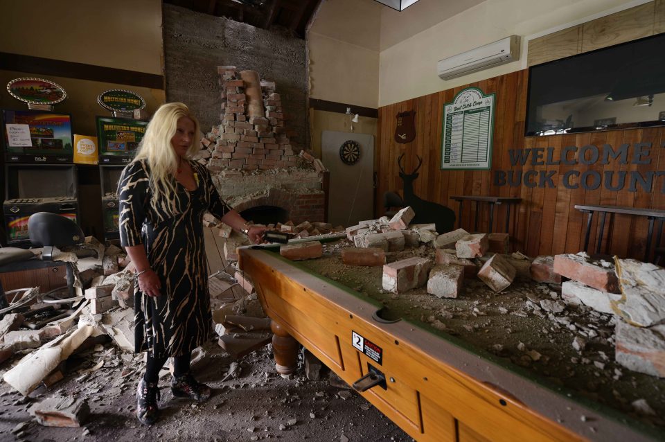 Damage in the Waiau Lodge Hotel, in Waiau,north of Christchurch 