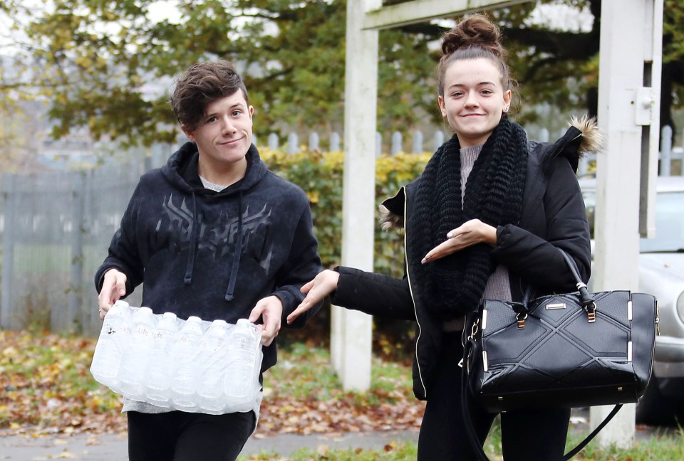 X Factor couple Emily Middlemas and Ryan Lawrie were all smiles today
