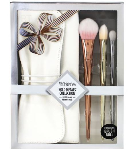 This striking Real Techniques Bold Metals Spotlight Essentials Set is half price at just £20