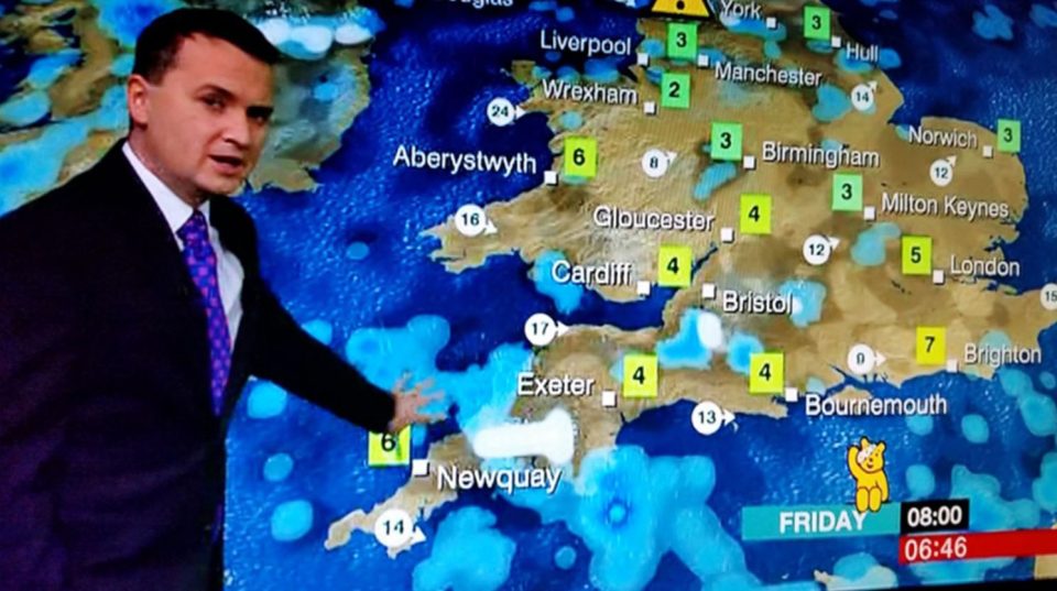 BBC weather presenter Matt Taylor 