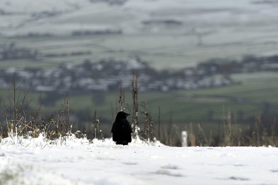 Heavy snowfall covers the Lancashire town Bacup, Lancs..