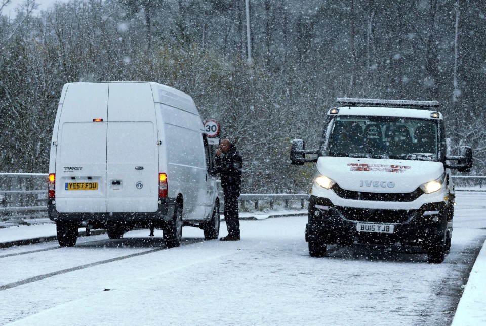 Higher ground was the most badly affected by snow, like Abington, South Lanarkshire, 