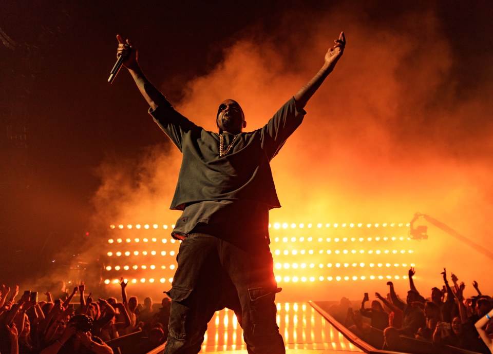 Kanye West performs at the 2015 iHeartRadio Music Festival in Las Vegas