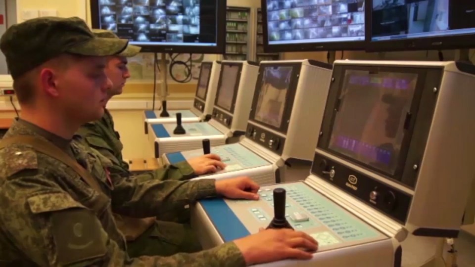 Troops control the robotic system from within what is believed to be a bunker