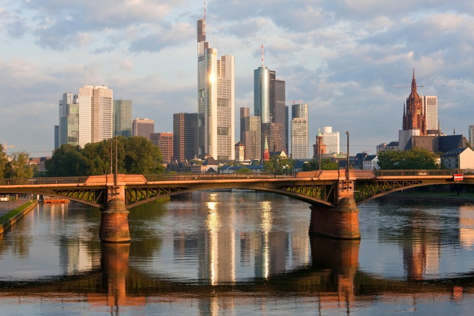 City Skyline Frankfurt Am Main Hessen Germany