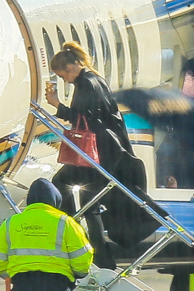The Kardashians Depart on a Private Jet from Teterboro Airport