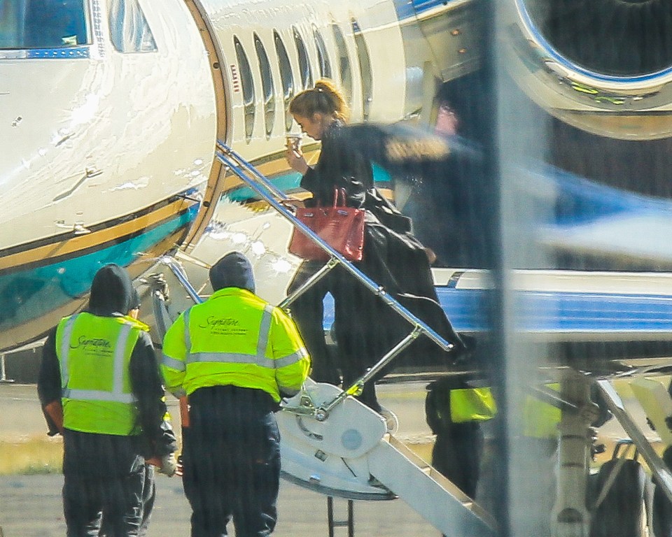 The Kardashians Depart on a Private Jet from Teterboro Airport