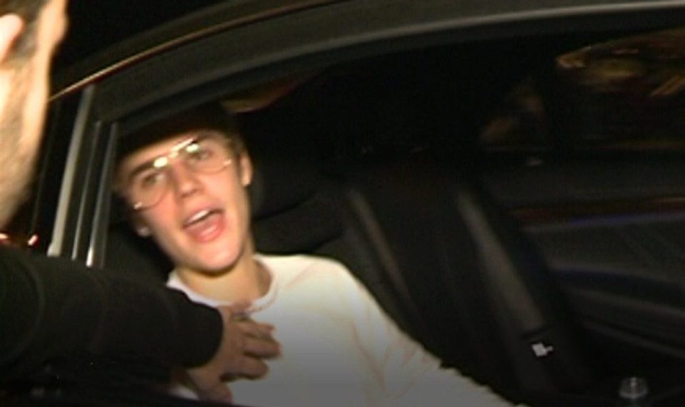A fan tried to grab Justin as his car drove by after a gig