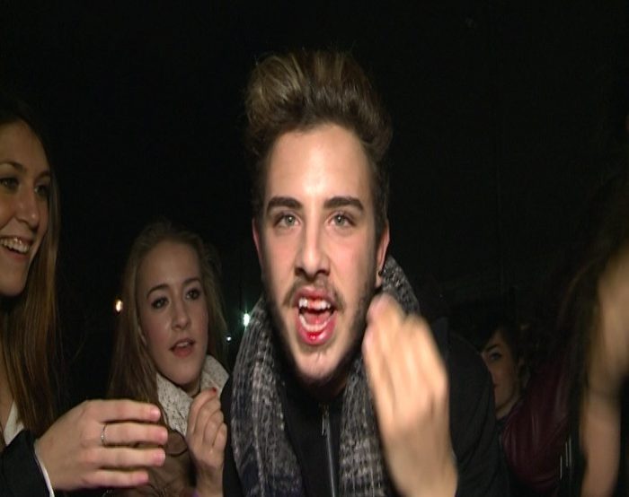 The fan had a very bloodied lip afterwards