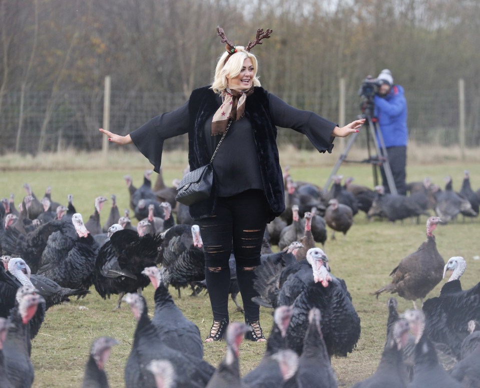 Gemma was not afraid of the turkeys (unlike some of her castmates)
