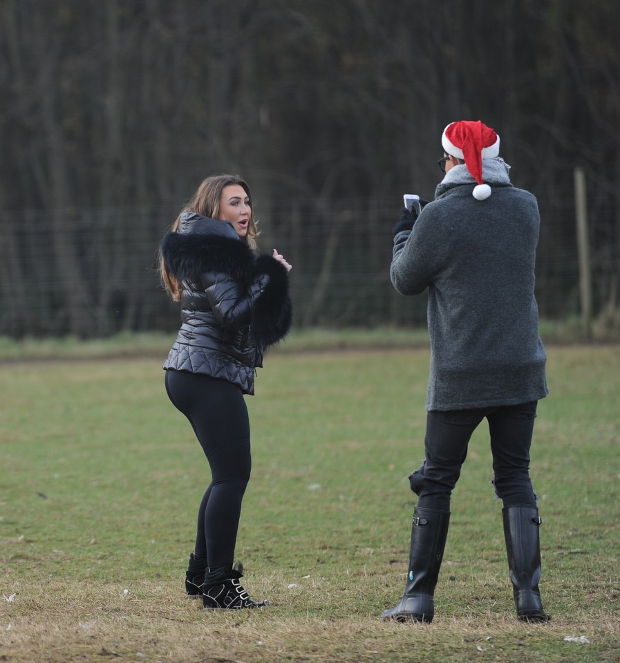 FAMEFLYNET - Exclusive: TOWIE Stars Begin Filming The Christmas Special In Essex