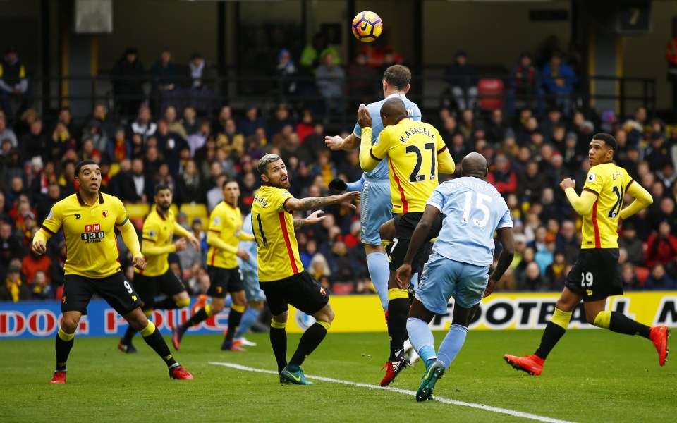 Charlie Adam rises to meet a header from a corner