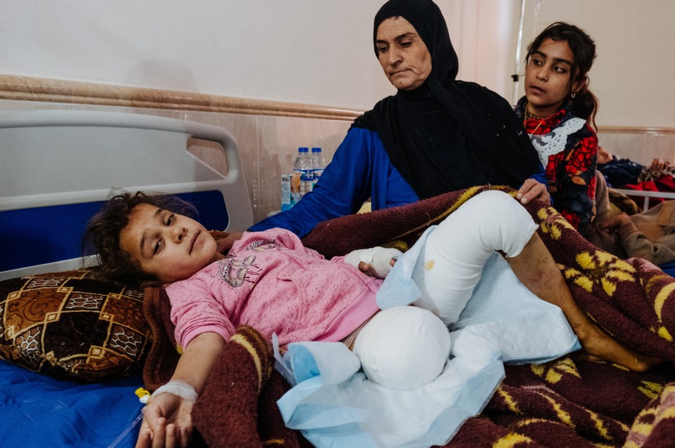 From hopelessness to hope ... Wijdan Zanoon lies in the chaotic frontline hospital of the Shikhan Hospital
