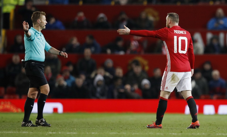 Wayne Rooney's yellow cad for dissent means he is suspended for United's next match