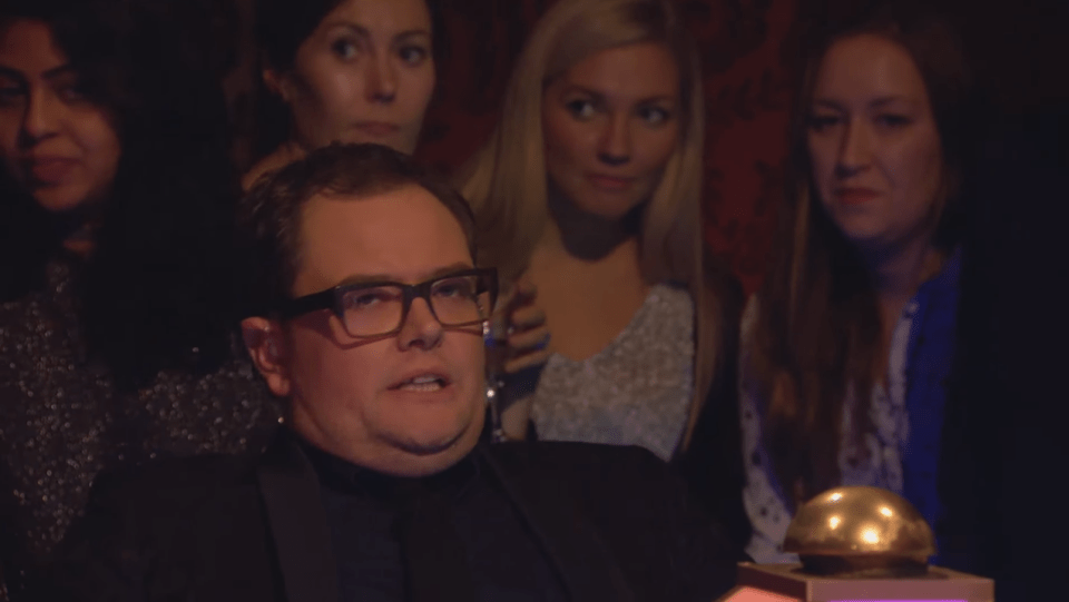 Alan looked tense as he began his trick on close friend Davina