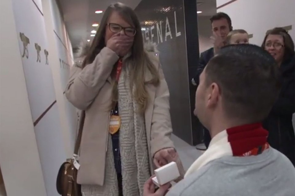 Unsuspecting Kirsty did not see the proposal coming 