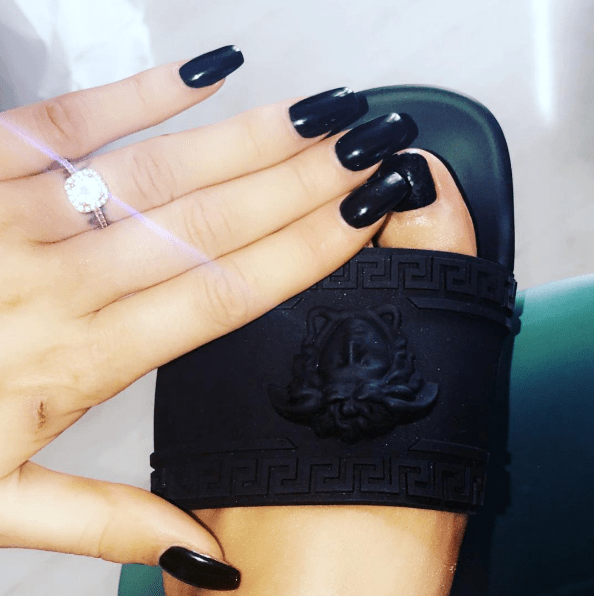 Chloe Khan once again showed off a massive ring on her left hand