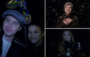 Cruz Beckham plays in the snow with little sister Harper and his brothers in debut music video