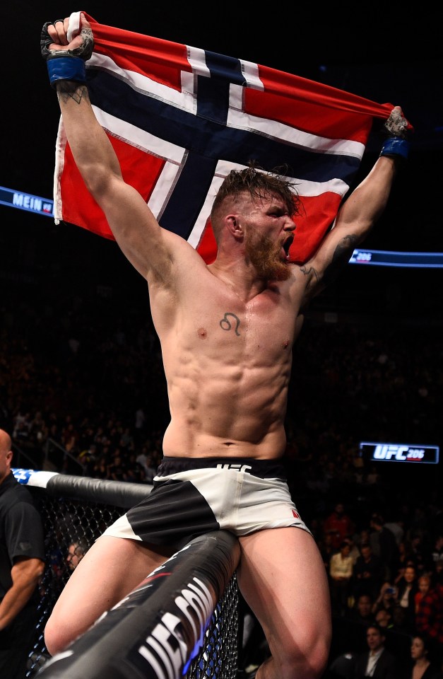 TORONTO, CANADA - DECEMBER 10: Emil Meek of Norway celebrates after his decision victory over Jordan Mein during the UFC 206 event inside the Air Canada Centre on December 10, 2016 in Toronto, Ontario, Canada. (Photo by Jeff Bottari/Zuffa LLC/Zuffa LLC via Getty Images)