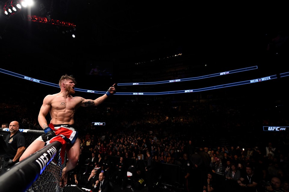 TORONTO, CANADA - DECEMBER 10: Emil Meek of Norway celebrates after his decision victory over Jordan Mein during the UFC 206 event inside the Air Canada Centre on December 10, 2016 in Toronto, Ontario, Canada. (Photo by Jeff Bottari/Zuffa LLC/Zuffa LLC via Getty Images)