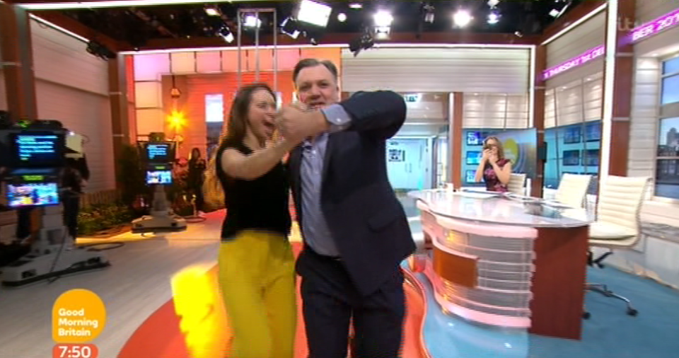 Ed Balls and Katya Jones burst into the Good Morning Britain studio