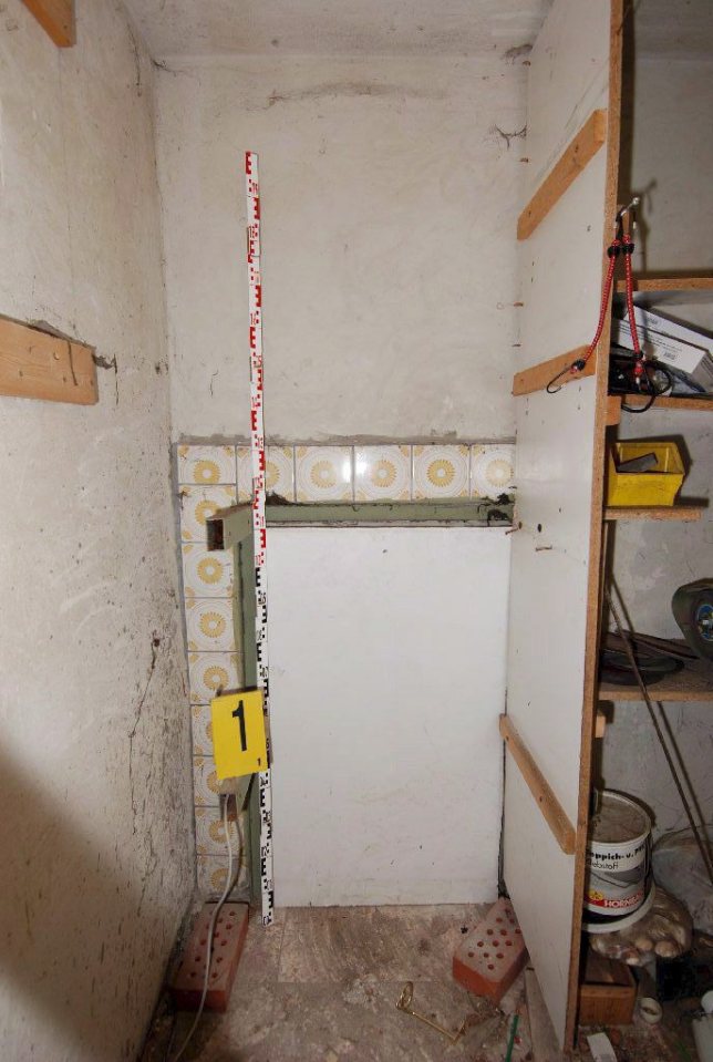 The cellar where Fritzl kept his daughter and three of her kids, pictured, has been filled with cement