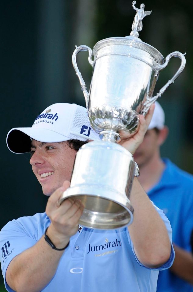 McIlroy holds the US Open trophy aloft