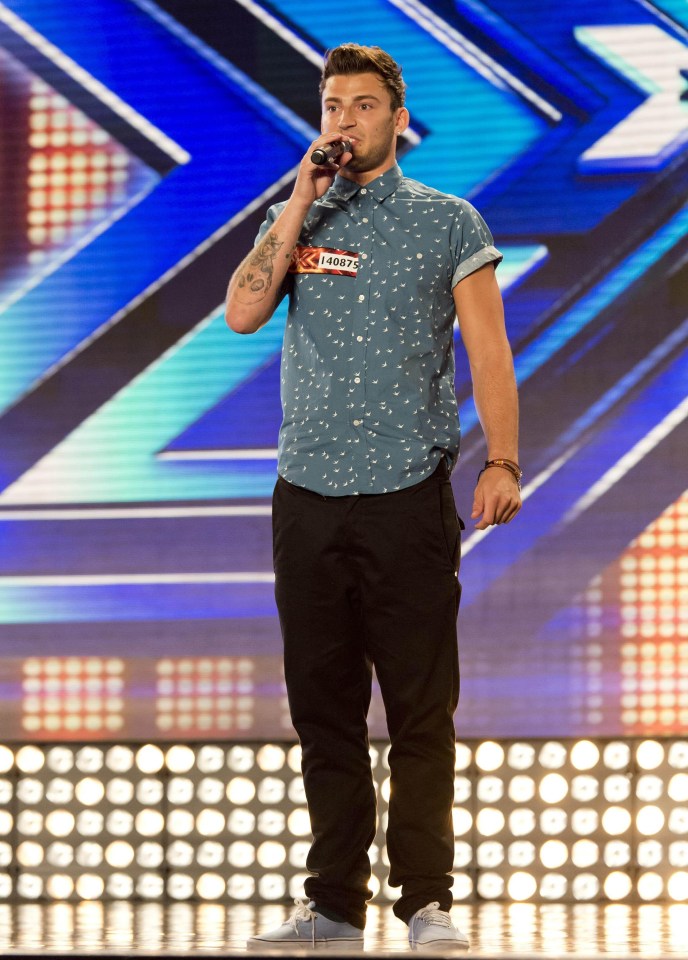 Trying his best on The X Factor in 2012 