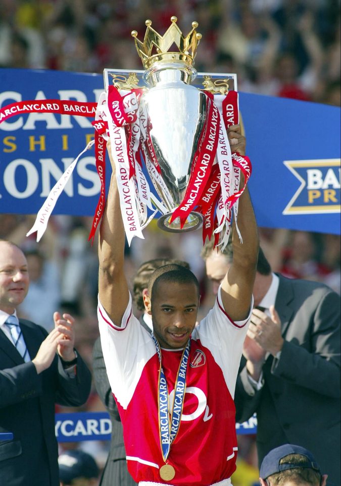 Thierry Henry lifted the Premier League trophy twice with Arsenal