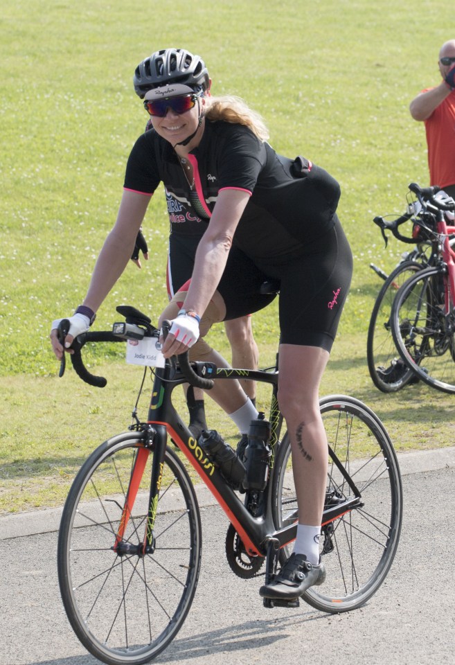 Two wheels good ... Jodie signed up for TV cycling challenge Tour de Celeb