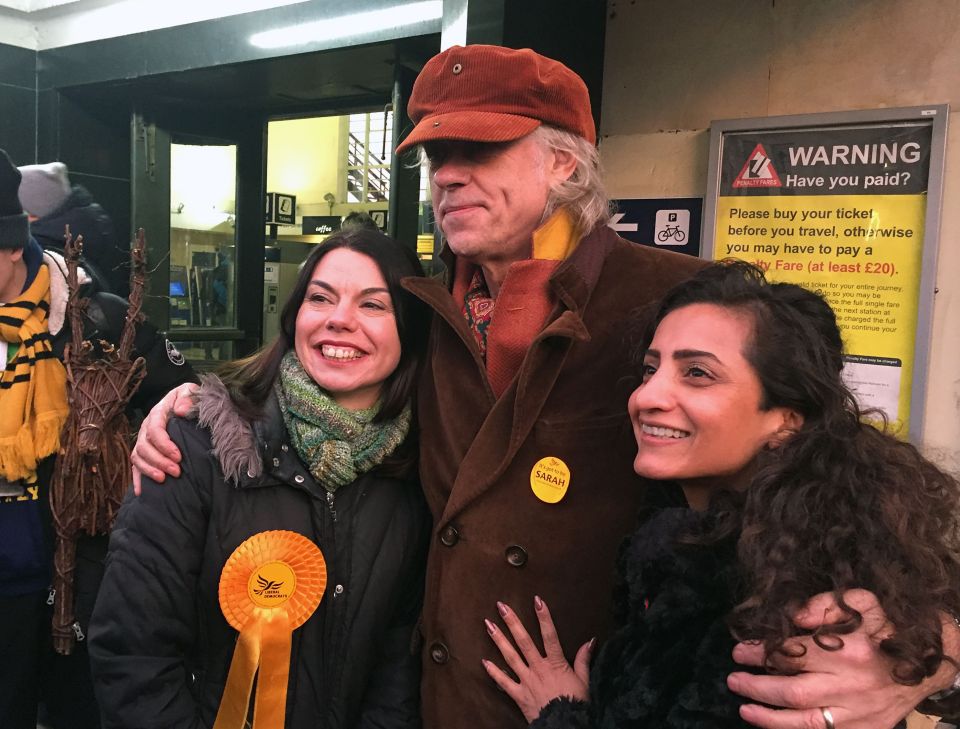 Bob Geldof campaigned in Richmond for the Lib Dems yesterday