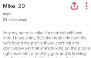 Wife ruthlessly rewrites her cheating husband’s Tinder bio