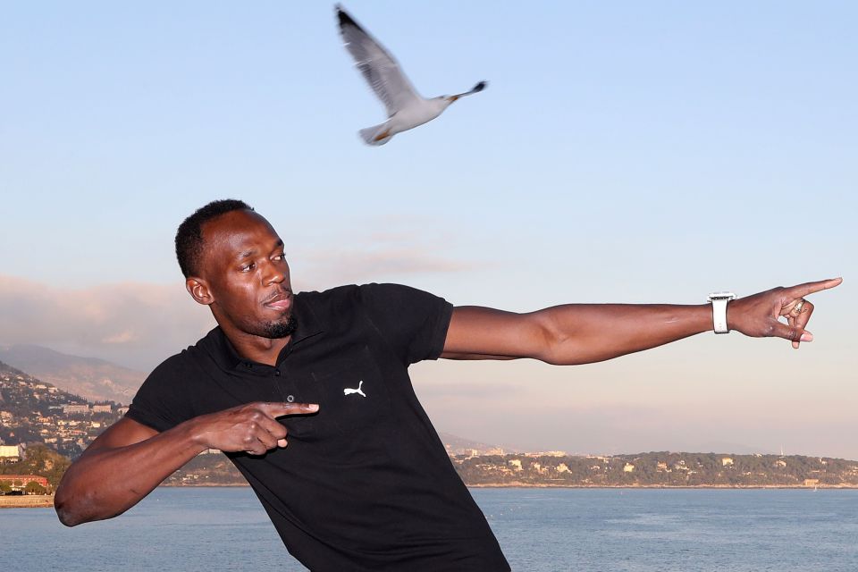 Nine-time Olympic champion Usain Bolt po