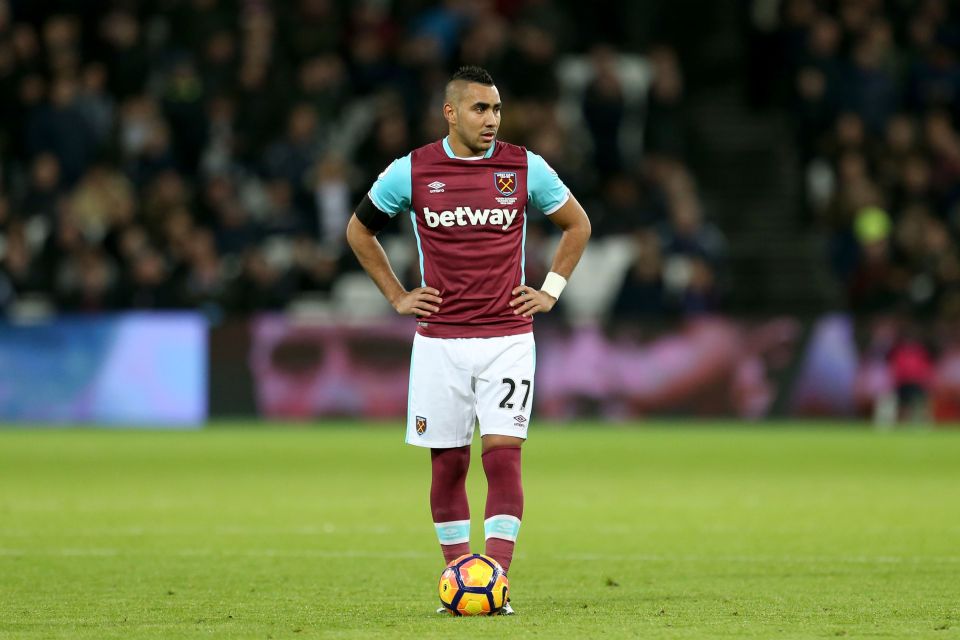 Dimitri Payet watched on as Arsenal ran riot at the London Stadium