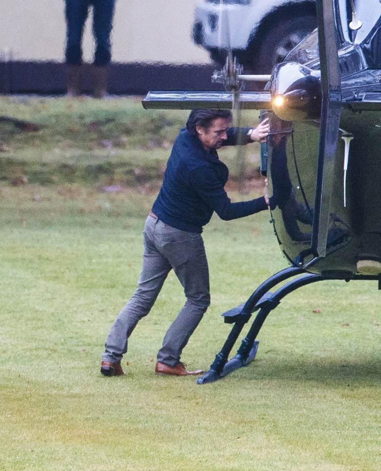 Make it choppy ... the Hamster prepares to take a private helicopter home from filming