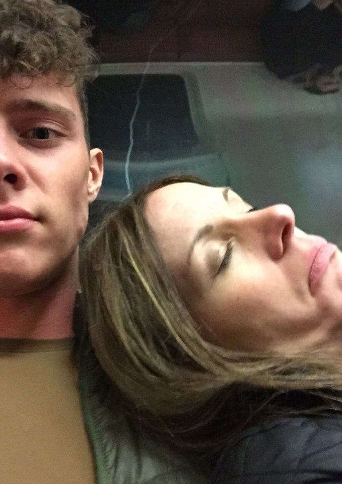 The young Scot pleaded with someone to collect the woman who fell asleep on his shoulder on the subway