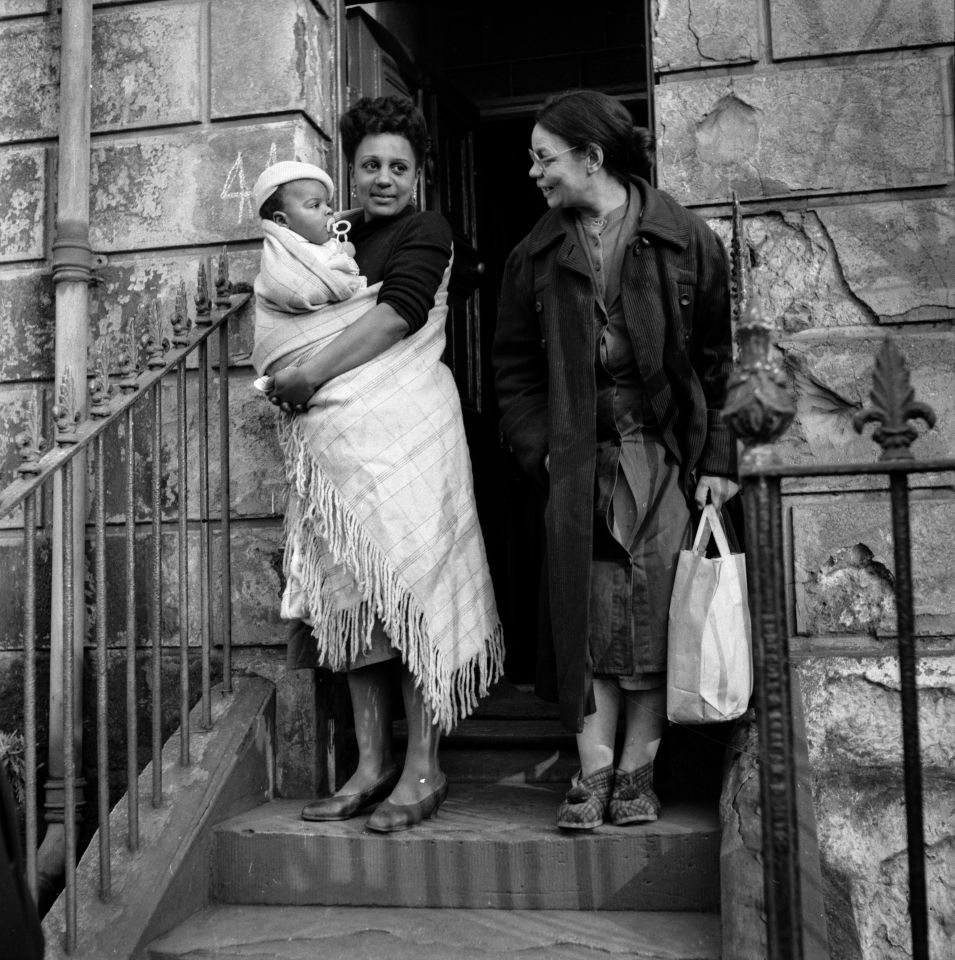 23rd January 1954: A couple of young women and a baby in Bute Town, one of the poorest areas of Cardiff