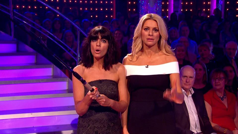 Viewers loved Claudia and Tess's hilarious skit that saw her pulled off-screen by a fishing rod
