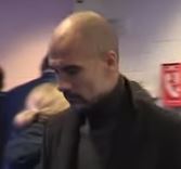 Pep Guardiola was spotted storming into the Man City dressing room after the loss