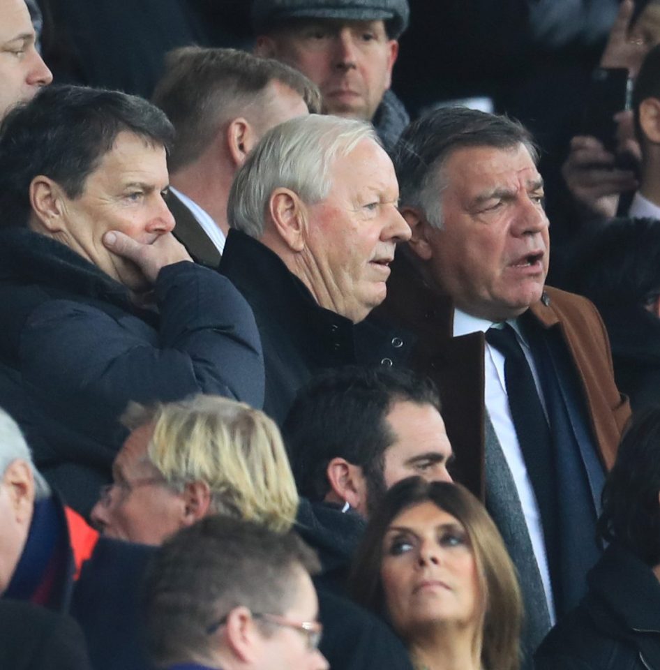 Sam Allardyce in the stands before the game