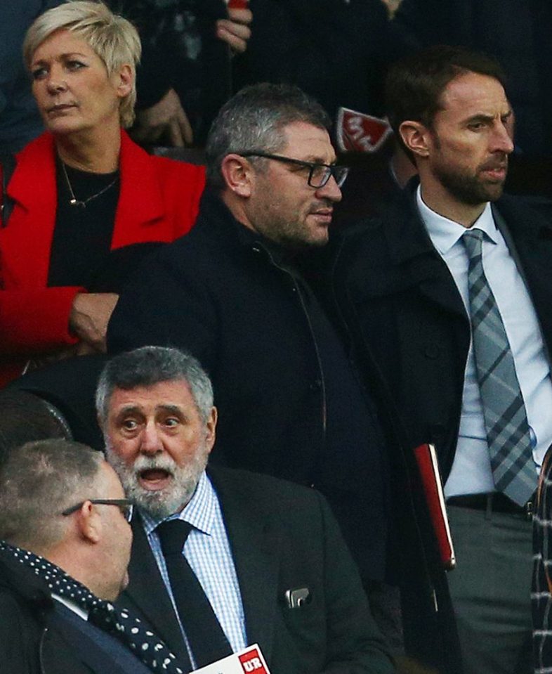Gareth Southgate looks on from the stand