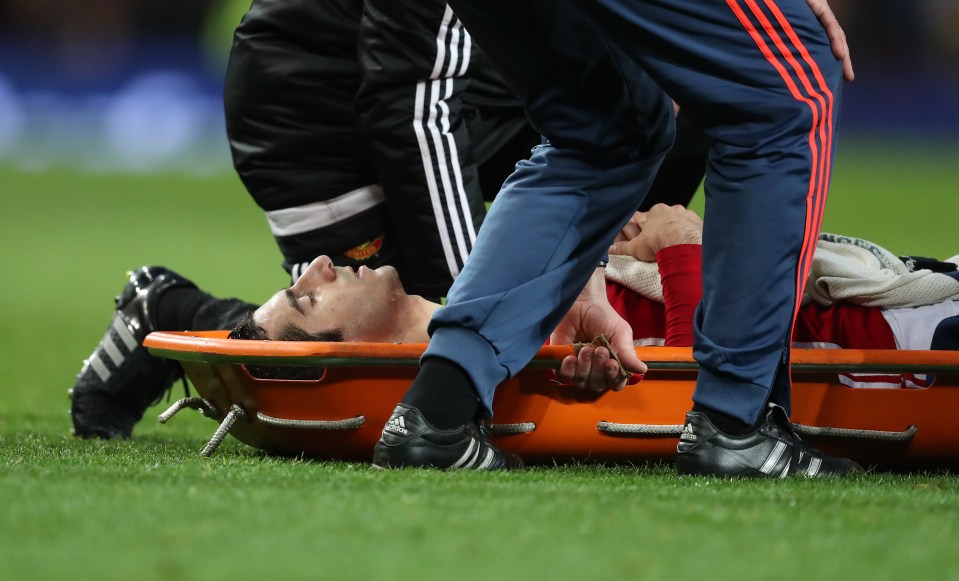 But he left United fans worried when he was stretchered off late in the game