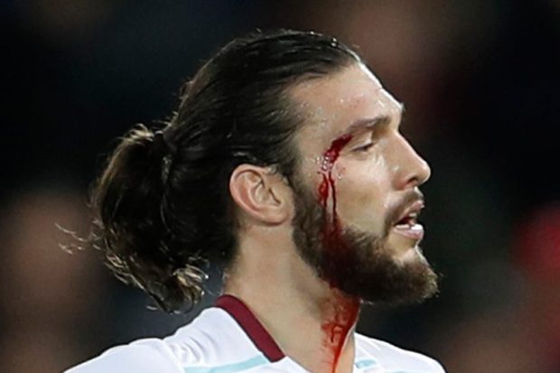 Andy Carroll came on for the last half hour and picked up a cut to the face