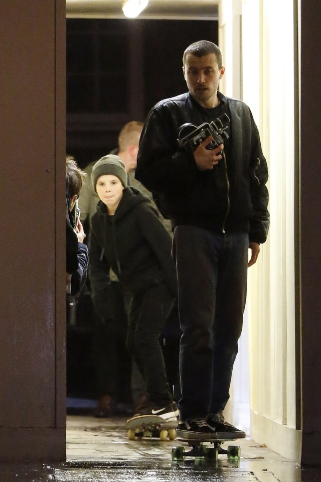 He could be seen following the camera man from behind