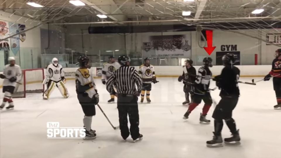  Bieber eventually skated away with his broken stick in his hand